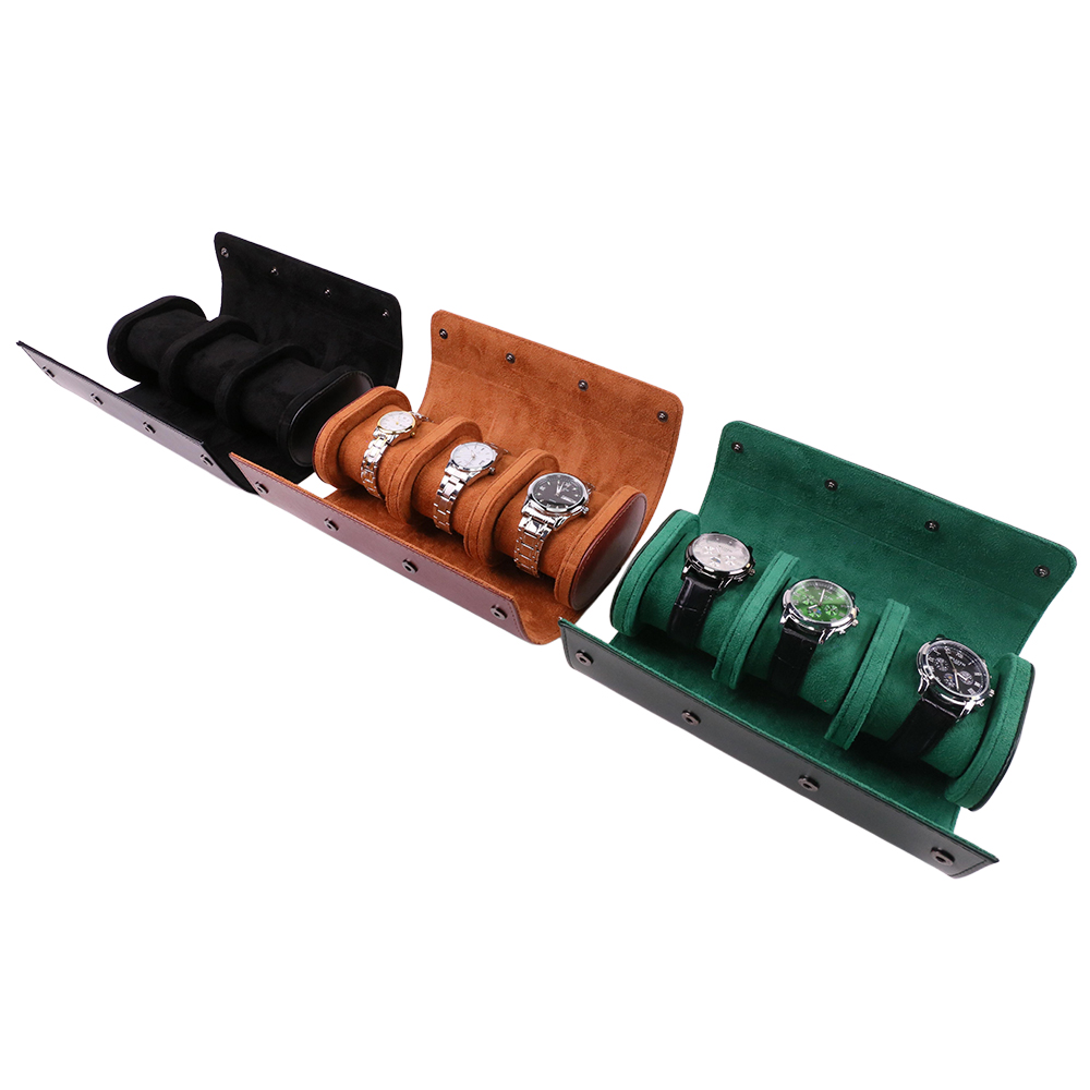 Luxury Watch Winder Box - Luxury Portable 3 Slots PU Leather