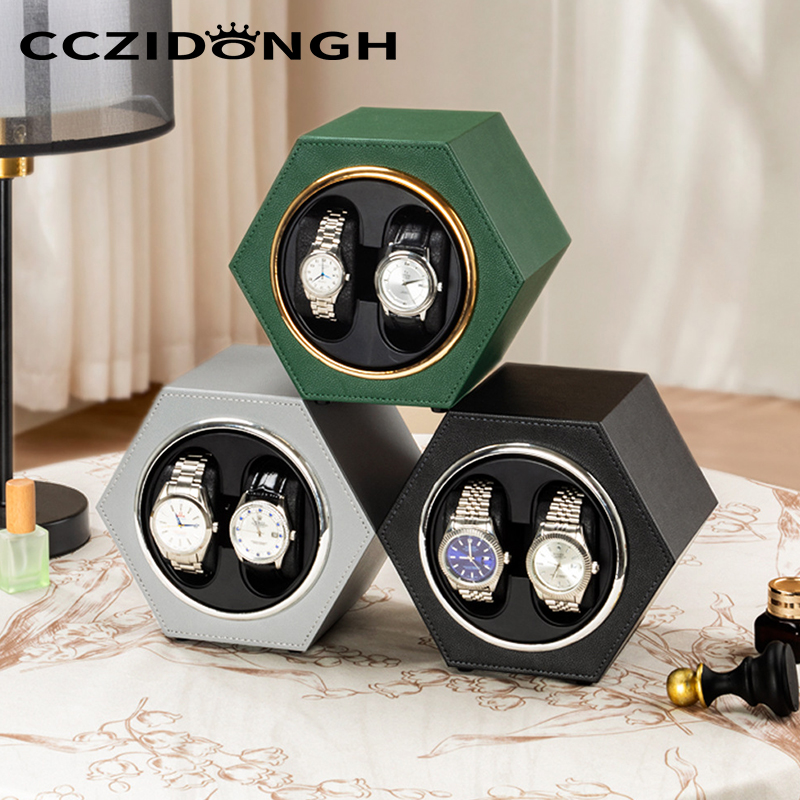 Luxury Watch Winder Box - CCZIDONGH Automatic Watch Winder 2 Slots