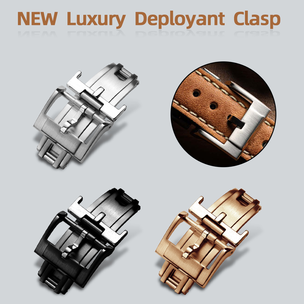 Luxury Watch Black - NEW Luxury Deployant Clasp 16mm 18mm