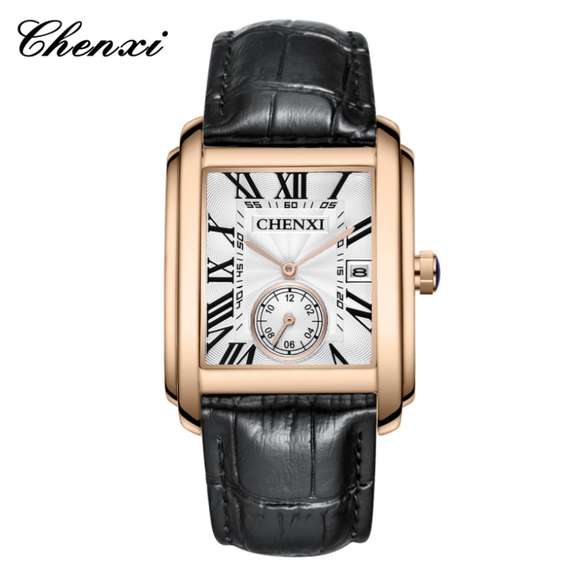 Luxury Watch Magazine - CHENXI 8216 Fashion Classic Square Brown