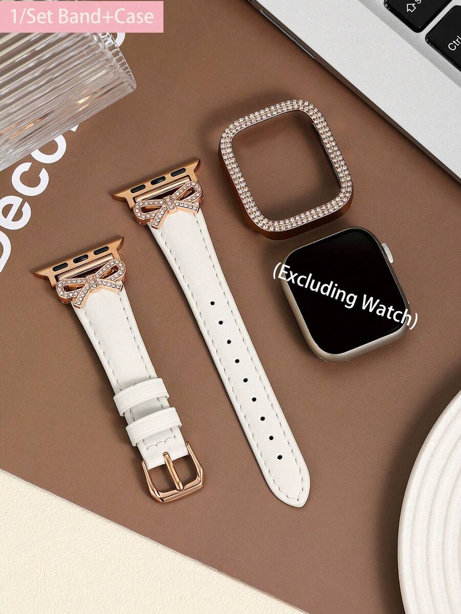 Luxury Watch Apple Bands - 1/Set Luxury Rose Gold Diamond Bow