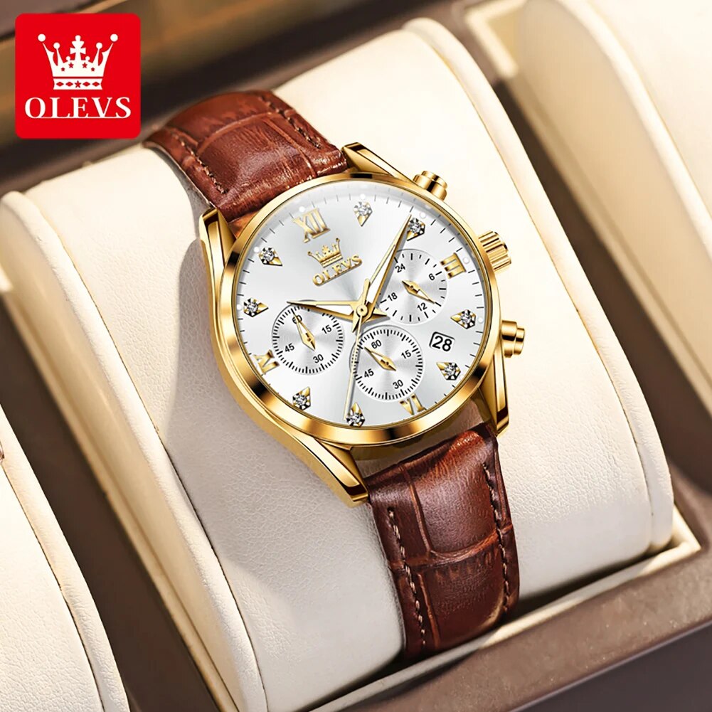 OLEVS 5523 Women's Watches Lea - Luxury Watch Leather Strap review and price