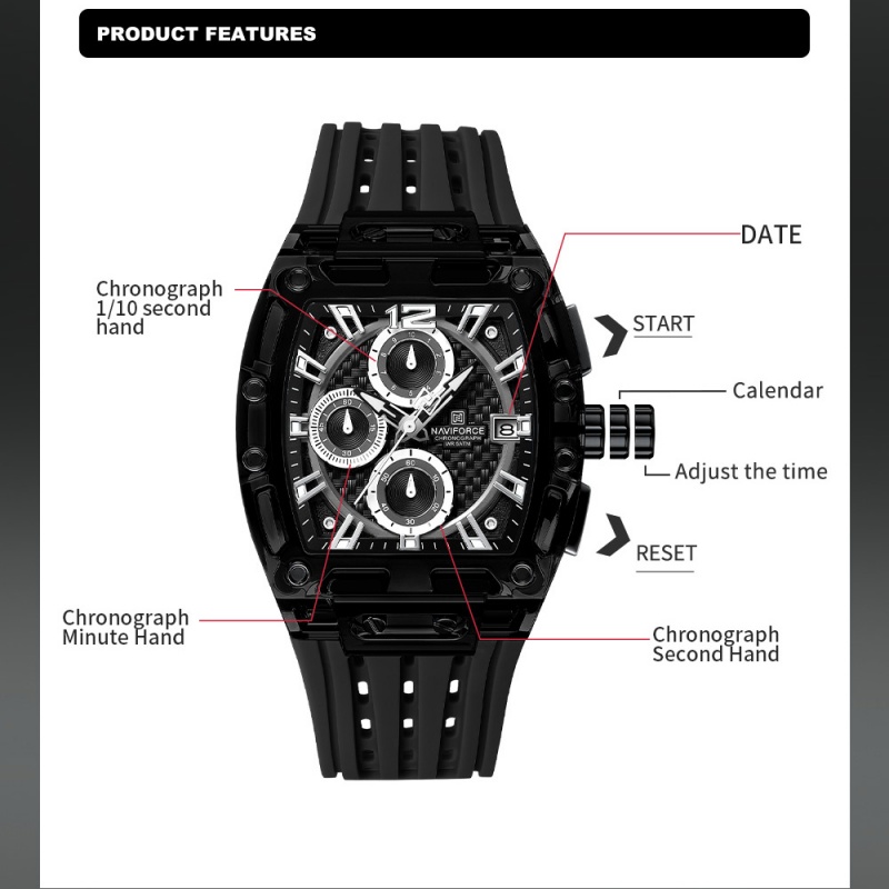 NAVIFORCE Man's Watch 5ATM Wat - Luxury Watch Straps review and price