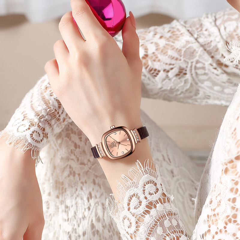 Women's Rose Gold Square Watch - Luxury Watch Leather Strap review and price