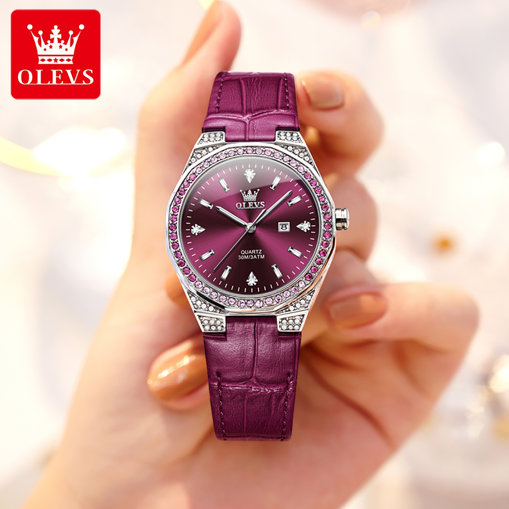 OLEVS Original Women's Watches - Luxury Watch Leather Strap review and price