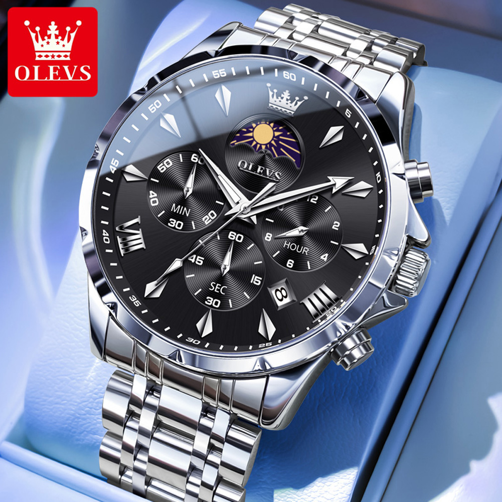 OLEVS 3653 Brand Moon Phase Ca - Luxury Watch Magazine review and price