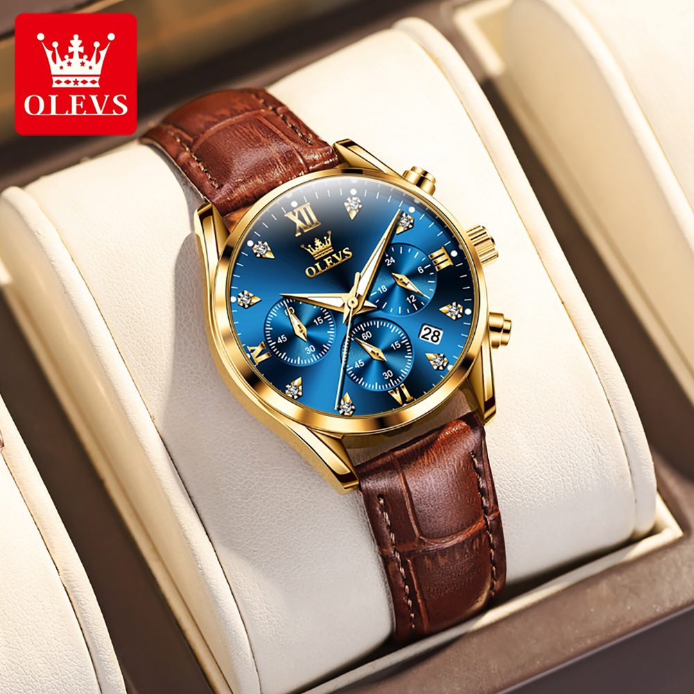 OLEVS 5523 Original Brand Wome - Luxury Watch Leather Strap review and price