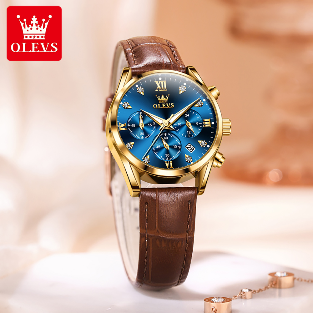 OLEVS 5523 Original Brand Wome - Luxury Watch Leather Strap review and price