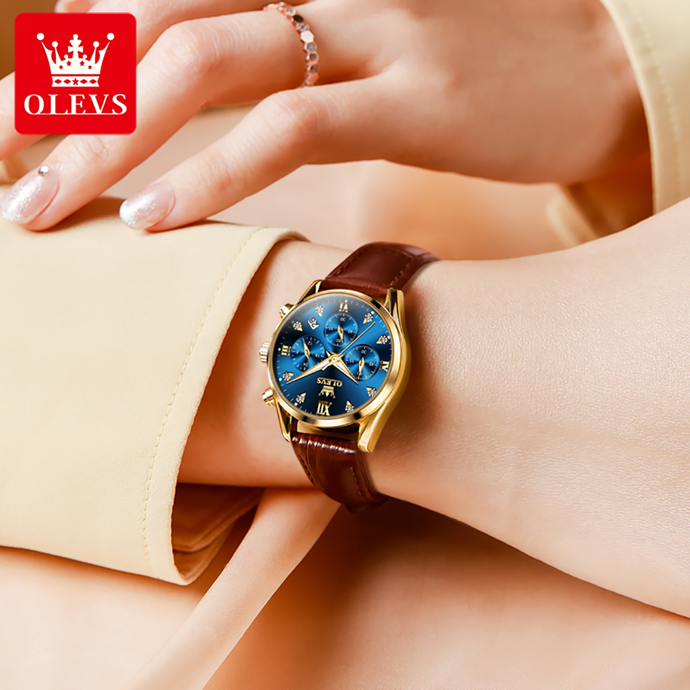 OLEVS 5523 Original Brand Wome - Luxury Watch Leather Strap review and price