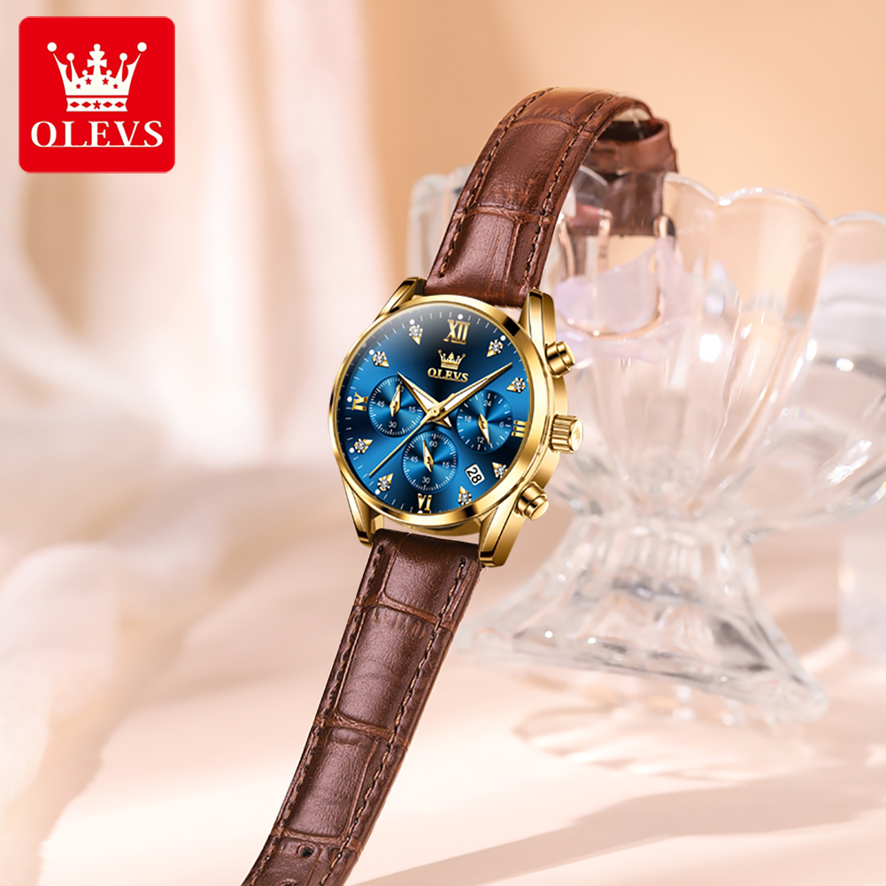 OLEVS 5523 Original Brand Wome - Luxury Watch Leather Strap review and price