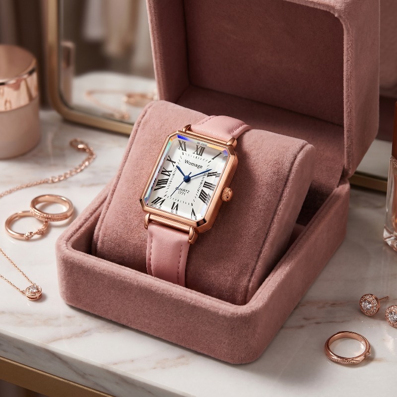 Fashion Rectangle Quartz Watch - Luxury Watch Leather Strap review and price
