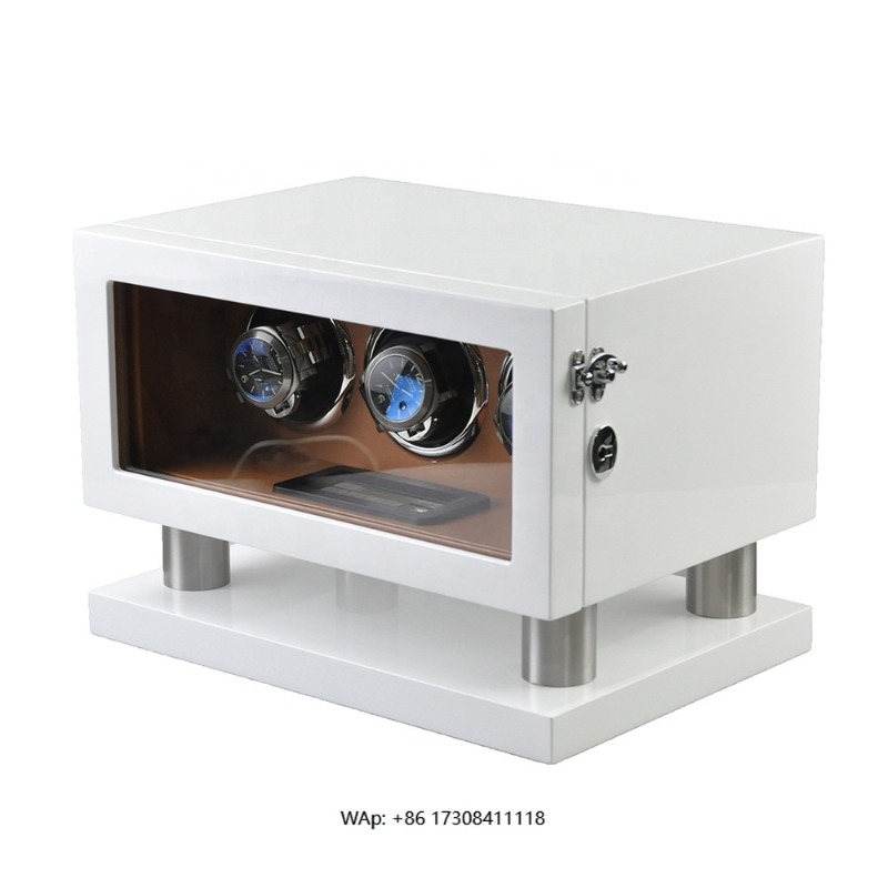 White Brown Leather Controller - Luxury Watch Winder Box review and price