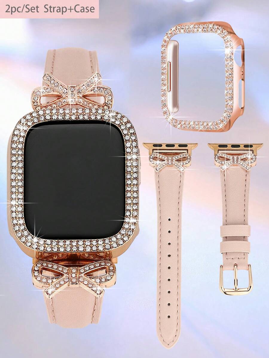 1/Set Luxury Rose Gold Diamond - Luxury Watch Apple Bands review and price